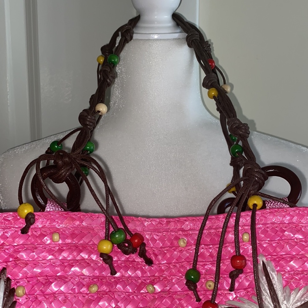 New 

 starfish raffia beach beaded tote pink Mother’s Day gift - Picture 11 of 14